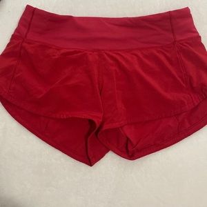 Red Lululemon shorts! Size 2!